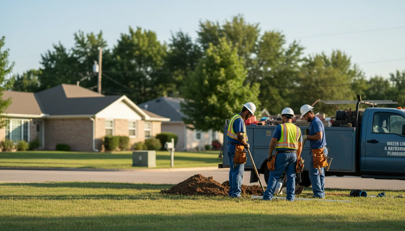 Residential water line and bathroom plumbing service in Lone Oak, TX